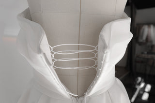 Light ivory Extra Convertible Wedding Dress Audrey (Basic dress + bolero + bow + detachable train)