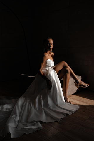 Mikado Wedding Dress Chloe with Front Slit