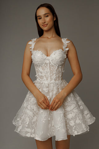 Short Floral Lace Wedding Dress Selkie