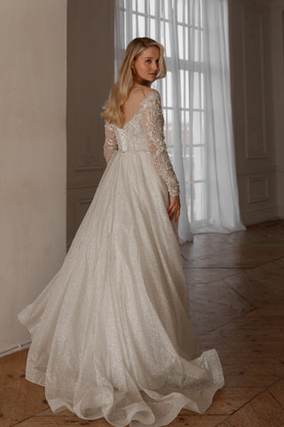 Wedding Dress Sabrina with Long Sleeves