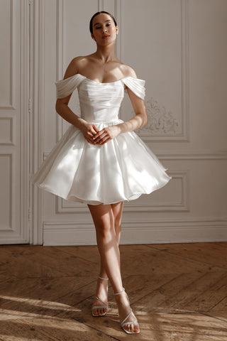 Short Wedding Dress Fiorelia with Detachable Straps