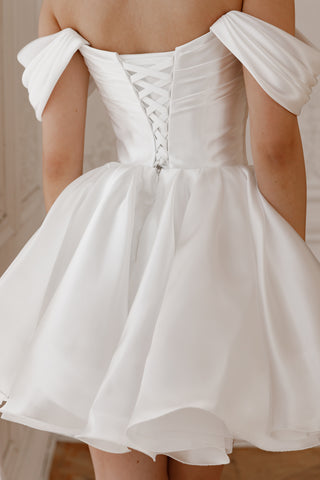 Short Wedding Dress Fiorelia with Detachable Straps