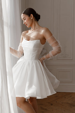 Short Wedding Dress Fiorelia with Detachable Straps