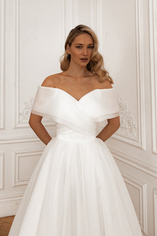 Organza Midi Wedding Dress Hellebore