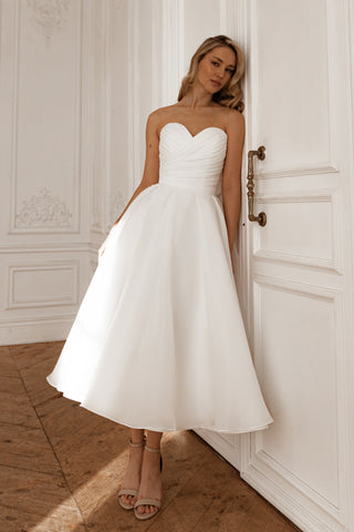 Organza Midi Wedding Dress Lamia