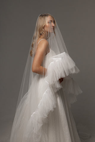 Two-Tier Wedding Veil with Ruffles