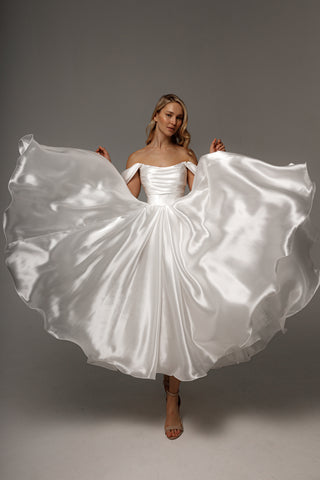 Organza Tea Length Wedding Dress Alraune