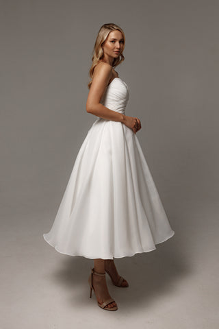 Organza Midi Wedding Dress Lamia