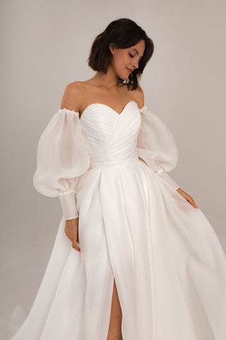 Extra Convertible Wedding Dress Audrey Mini (Basic mini dress+bolero+skirt+bow)