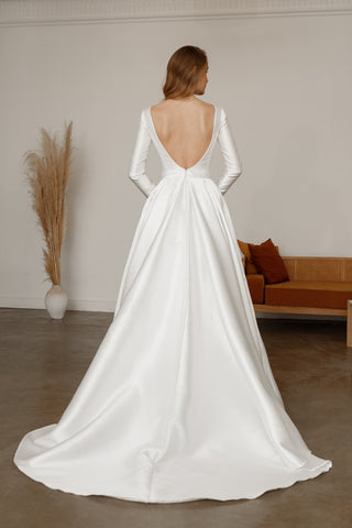 Mikado Wedding Dress Ester with Long Sleeves