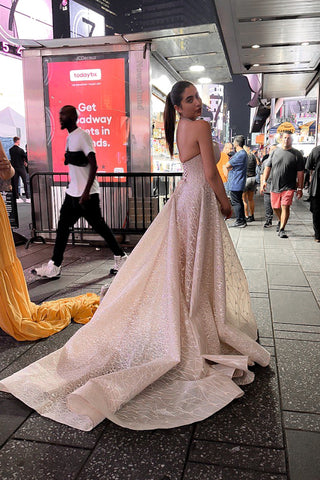 Nude Sparkly Wedding Dress Waterfella