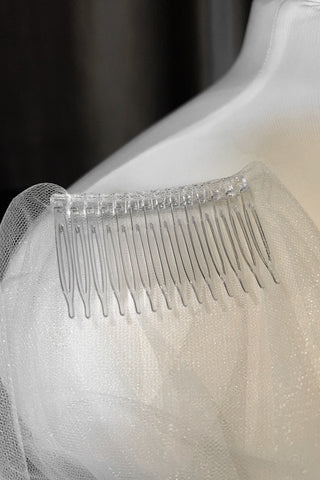 Two-Tier Wedding Veil with 3D Applique - Olivia Bottega