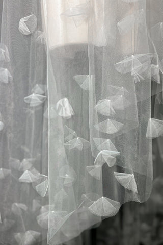 Two-Tier Wedding Veil with 3D Applique - Olivia Bottega