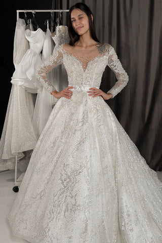 2 in 1 Wedding Dress Sabrina With Detachable Skirt Meryem