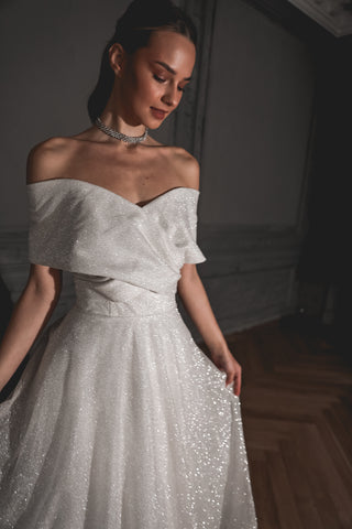 Shimmering Off-the-Shoulder Wedding Dress Melanie