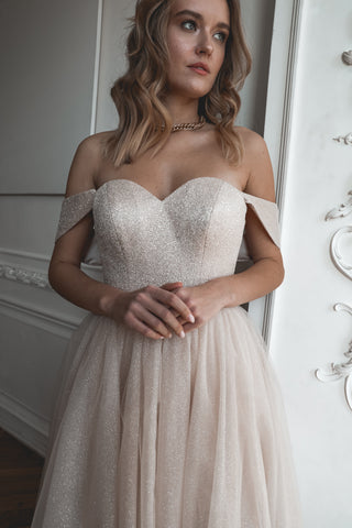 Blush Sparkly Midi Evening Dress Soul