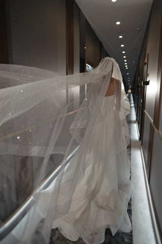 Two-Tier Sparkle Veil Over Ice