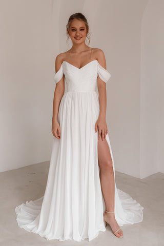 Chiffon Wedding Dress Marit With High Leg Slit