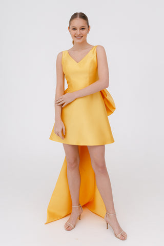 Bumblebee Mikado Evening Dress Tofa with Huge Bow