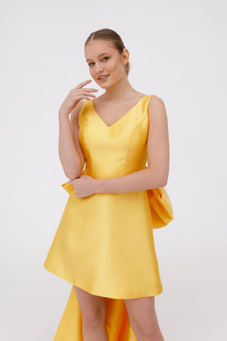 Bumblebee Mikado Evening Dress Tofa with Huge Bow