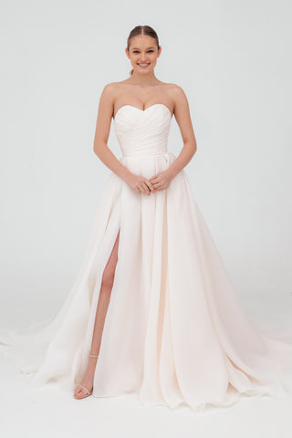 Coral Extra Convertible Wedding Dress Audrey (Basic dress + bolero + bow + detachable train)