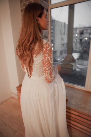 Lace Chiffon Wedding Dress Troisty Fly