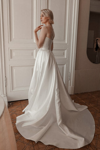 Mikado Wedding Dress Chloe with Front Slit