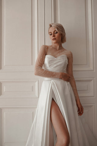 Mikado Wedding Dress Chloe with Front Slit