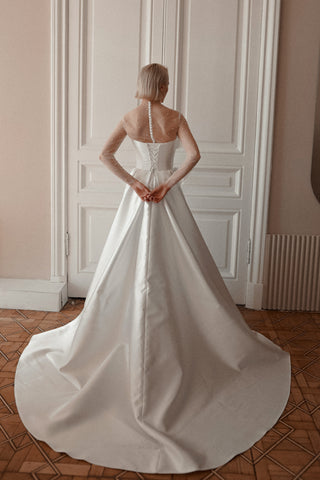 Mikado Wedding Dress Chloe with Front Slit