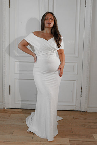 Plus-size Sparkly Sheath Wedding Dress Jolie