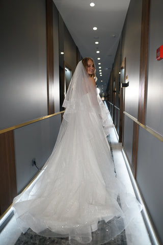 Two-Tier Sparkle Veil Over Ice