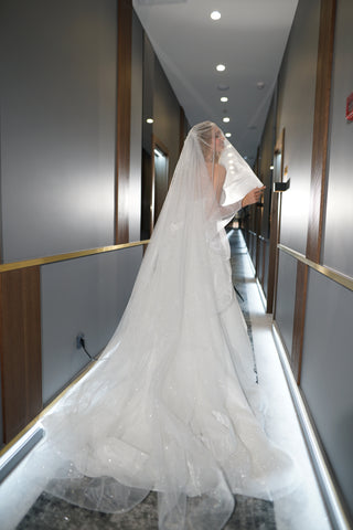 Two-Tier Sparkle Veil Over Ice