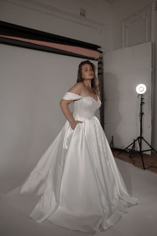 Plus-Size Mikado Wedding Dress Kimberly