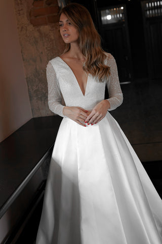 A-line Mikado Wedding Dress Koussindy - Olivia Bottega