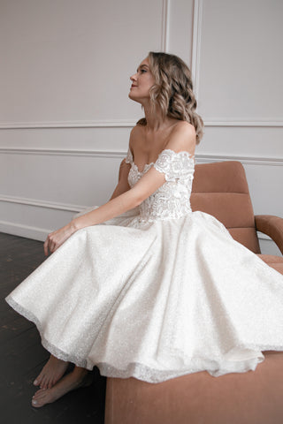 Tea Length Lace Wedding Dress Elise