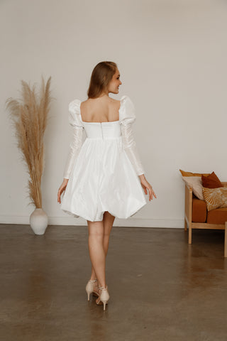 Short Taffeta Wedding Dress Mariell - Olivia Bottega