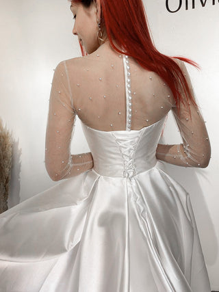 Mikado Wedding Dress Chloe with Front Slit