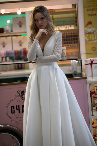 A-line mikado wedding dress Koussindy - oliviabottega