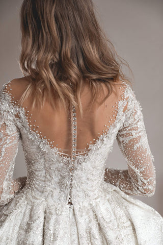 Royal Lace Off-The-Shoulder Sparkly Wedding dress Meryem - oliviabottega