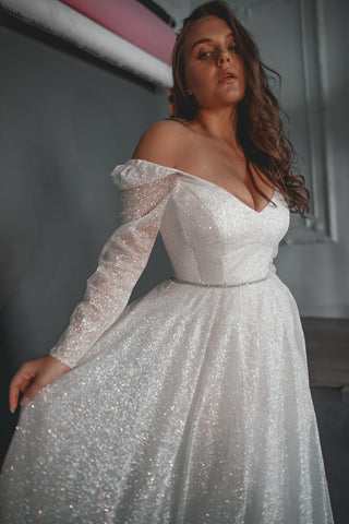 Plus Size Sparkly Wedding Dress Miranda - Olivia Bottega