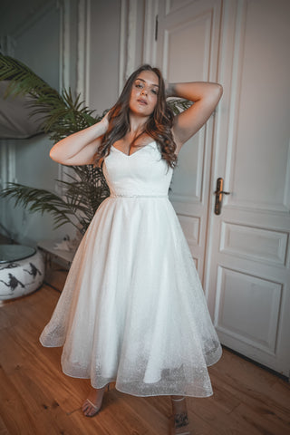 Plus Size Shiny Wedding & Evening Dress Heist Midi